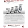 Service Caster 6 Inch Kingpinless V Groove Semi Steel Wheel Caster Brakes 2 Rigid SCC, 2PK SCC-KP30S620-VGR-SLB-2-R-2